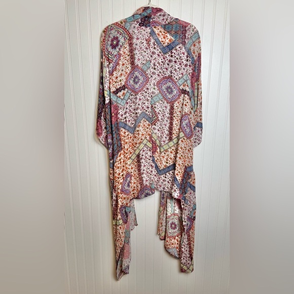 Altar'd State Boho Open Front Asymmetrical Hem Kimono N39 - Picture 2 of 5